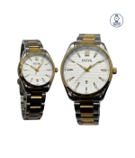 OLIYA COUPLE WATCH WHITE SEMI GOLDEN