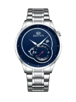 BESTWIN 990 Steeliness Steel Men's Watch – Silver & Black - Image 2
