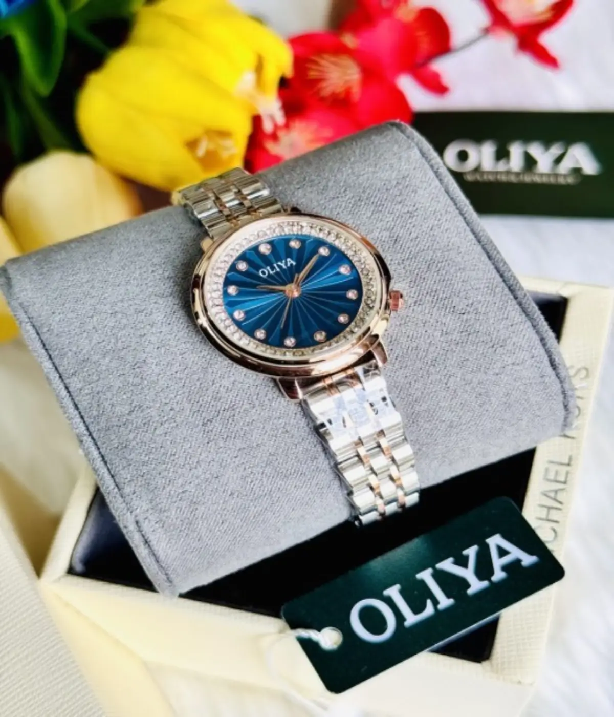 82-OLIYA-889-BLUE OLIYA 889 Stainless Steel Women's Watch - Blue - Image 1