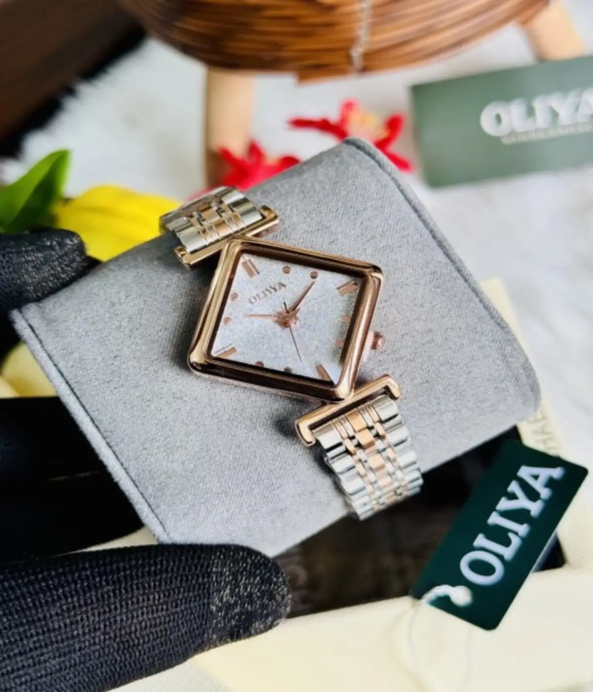 83-OLIYA-6819-WHITE OLIYA 6819 Stainless Steel Women's Watch - Rose Gold & White - Image 1