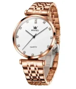 Olevs 5596 Luxury Elegant Men’s Watch -Rose Gold