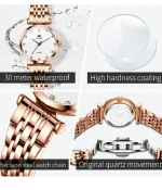 Olevs 5596 Luxury Elegant Men’s Watch -Rose Gold - Image 4